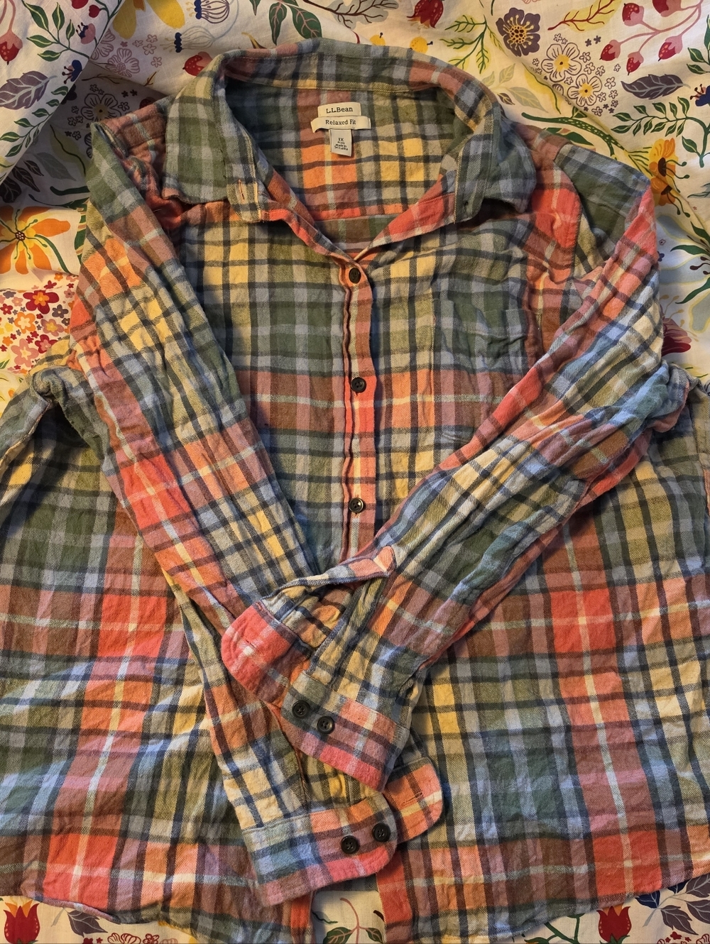 L.L.Bean Womens Scotch Plaid Flannel Shirt